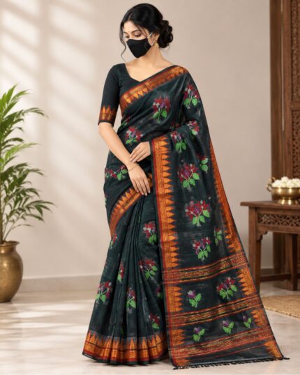 Handwoven Manipuri Saree Traditional Black Saree Bilasini
